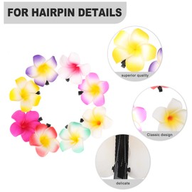 Fifundom - Pinzas para el pelo con flores hawaianas, 24 piezas de Plumeria, clips artificiales de espuma hawaiana para el pelo, para novia, boda, fiesta, playa, pelo (2.3 pulgadas, 24 unidades)
