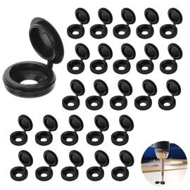 WQEDVN 100PCS Black Plastic Screw Caps, Round, For Screw Heads Protection