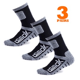 dimok Warm Socks for Men Hockey Hiking Athletic Moisture Wicking Trekking Sports Crew Winter Sock Mens Women Boys (Large, Black)