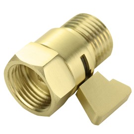 Water Flow Control Valve Brass Shut Off Valve,Brushed Brass Adjustable Water Volume Valve G1/2 Water Pressure Regulator for Hand Held Shower Head & Bidet Sprayer