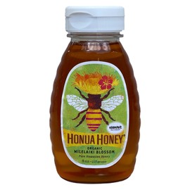 Honua Pure Hawaiian Honey 8 Ounce (Organic Wilelaiki Blossom)
