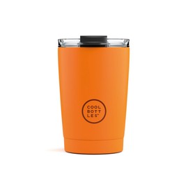 Cool Bottles - Tumbler - Bicchiere Termico in Acciaio Inossidabile - 330 ml - Vivid Orange - Tazza da Caffè - Coperchio Ermetico - Bevande Fredde 10 ore e Calde 5 ore - Finitura Antimacchia