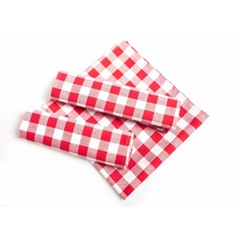 texpot Pack of 12 Country House Napkins 60 x 60 cm Red / White Checked Made from 100% Cotton in 20 mm Chequered Farmer's Check