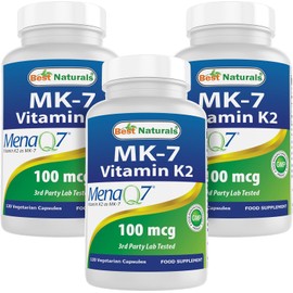 Best Naturals Best Naturals MK-7 Vitamin K2 100 mcg 120 Vcaps (120 Count (Pack of 3))
