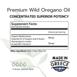 AROMAVITA Aromavita ImunShield Wild Oil of Oregano Organic Liquid Drops - Hand-Picked Oregano with 86-90% Carvacrol for Immune and Digestive Support - Vegan, Non-GMO, Gluten-Free, 1 fl. oz./ 30ml