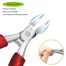 BEZOX Toenail Clippers, Nail Clippers for Thick Toenail and Ingrown Nails - Heavy Duty Toenail Cutters, Long Handled Toe Nail Scissor - W/Metal Storage Box
