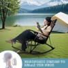 WKFAMOUT Oversized Folding Low Rocking Camping Chair with Footrest Removable