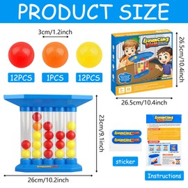 Bouncing Ball Table Game, Bounce Off Game, 4 Win Bouncing Ball Bouncing Party Game, Jumping Ball Tabletop Ping Pong Game Ball Game, Family Friends Party Games for Children Adults