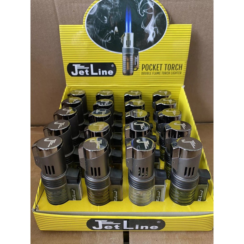 Jetline Pocket Torch Double Jet Flame - Black - New