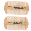 Baluue 2pcs Double-sided Tooth Comb Bamboo Grate Comb for Hair