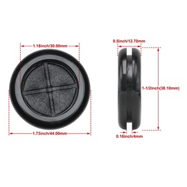 Rubber Grommets for Wiring, Rubber Grommet for 1-1/2" Drill Hole, 8 pcs Black Double-Sided Rubber Plug Solution for Wire Protection