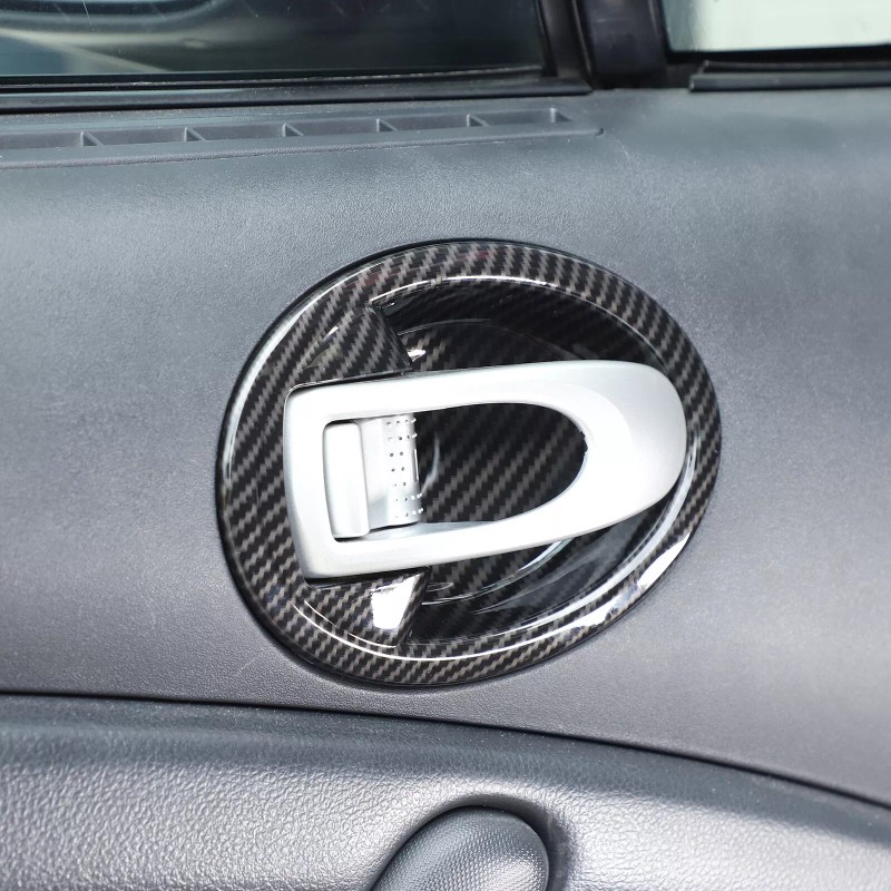 BEBECAR Carbon Fiber ABS Door Handle Bezel Trim COver Fits