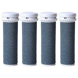 Hsthe Sea 4 Pack Extra Coarse Mineral Replacement Rollers Mineral Replacement Rolls for Emjoi Micro Pedi Callus Remover Refill Rollers (grey)