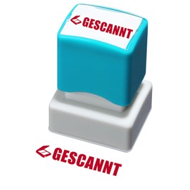 Stamp - Pre-soaked Rubber Stamp Scanned - Red Ink, Office Stamp, Message Stamp, Font Height 35 x 20 mm (SCANNT)