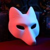 Toyvian Fox Masks 2pcs White Blank Masks DIY Animal Unpainted