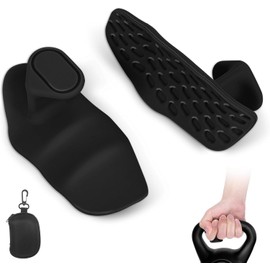 WADY Gym Grips for Weight Lifting & Cross Training - Non-Slip Rubber Fingerless Workout Gloves with Storage Box, Unisex Palm Protection Gym Gloves for Men Women (2 Pairs) (Black)