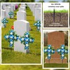 Artificial Cemetery Flowers,Set of 2 Faux Floral Cross,Artificial Rose Bouquet