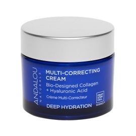 Andalou Naturals Deep Hydration Face Moisturizer Multi-Correcting Cream - Daily Skincare With Hyaluronic Acid, Vegan Collagen, & Fruit Stem Cells - Repair Skin Elasticity & Boost Hydration - 1.7 fl oz