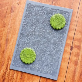 arriettycraft Daisy Flowers Polymer Clay Texture Mat - Daisy Blossom Texture Sheets for Polymer Clay Jewelry Making, Earring Charms, DIY Craft Supplies