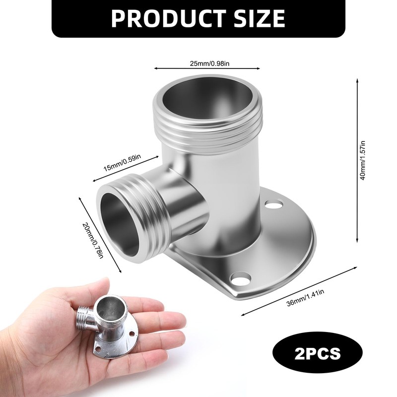 2PCS Shower Bar Valve Fixing Kit Shower Connection Elbow Tap