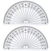 Zonon 2 Pcs 6 Inch 4 Inch Plastic Protractor Math