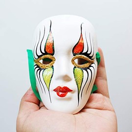 Cypress Collection Venetian style Mask 4", Hand Painted, Decor Sculptures, Butterfly Joker, Clown, Set of 6