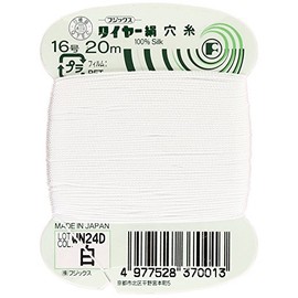 Fujix Tire Silk Hole Thread No. 16 Length 66.6 ft (20 m) col.401 White