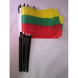 AZ FLAG - Stick Flag Lithuania - 15 x 10 cm - Lithuanian Mini Flag 10 x 15 cm - Flags