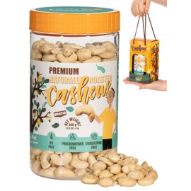Roasted Unsalted Cashews - Snacks for Adults, Whole Nut (No Mixed), Oil Free Roast, Farm Fresh, Plant Based Protein, Healthy Nuts, Promote Heart Health, Ingredient: Natural Cashew 17.64 oz (Pack of 1)