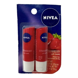Nivea Strawberry Lip Care 2 Pack Tinted Scented 0.17 oz Discontinued Formula HTF