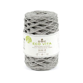 DMC Eco Vita 4, Grey Crochet Knitting Macrame Yarn, 250g