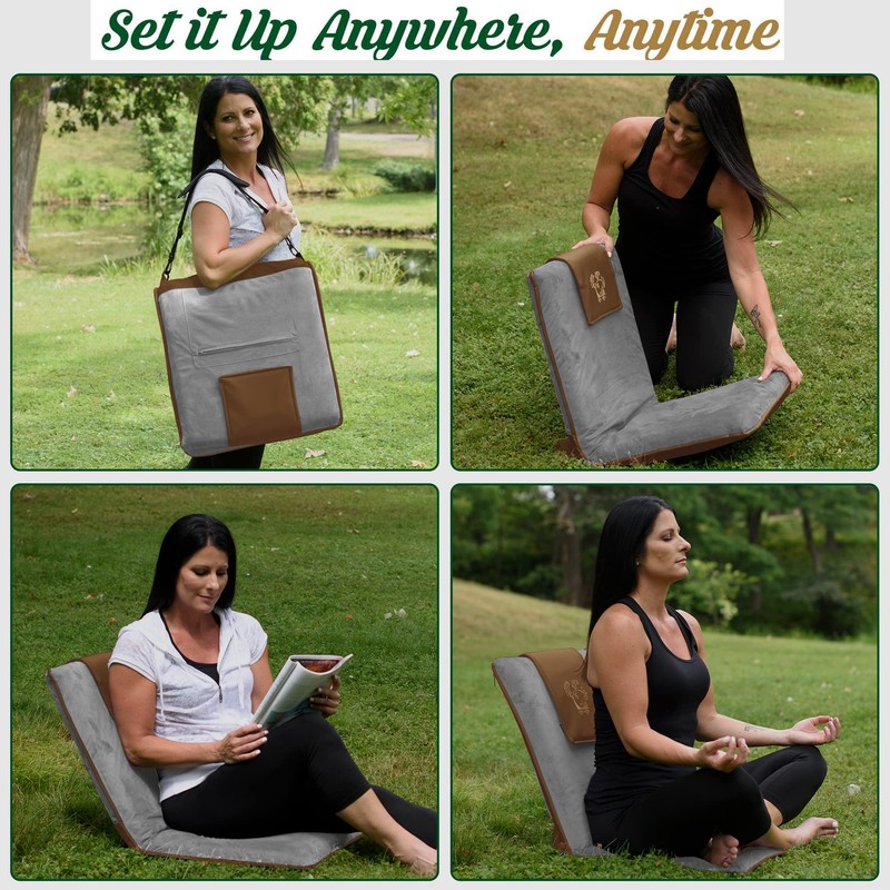Japanese Meditation Floor Chair with Back Support for Adults -