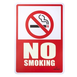 No Smoking Sign, Self-Adhesive, Glow-In-The-Dark (Pack of 4) 10 X 7 Inches, Long-Lasting Waterproof, For Indoor/Outdoor Home or Business by natraco