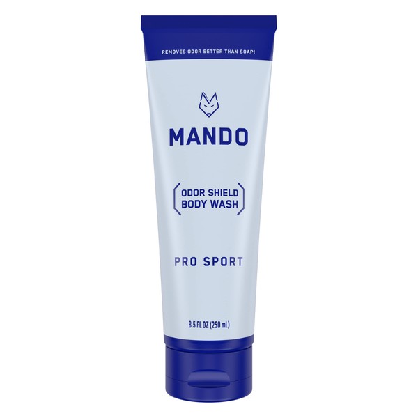 Mando Odor Shield Body Wash - 24 Hour Odor Control - Removes Odor Better than Soap - SLS Free, Paraben Free, Skin Safe - 8.5 Ounce (Pro Sport)