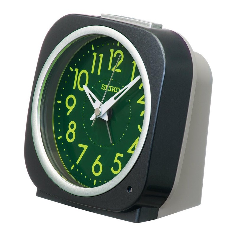セイコークロック(Seiko Clock) 目覚まし時計 自動点灯 アナログ 集光樹脂文字板 夜でも見える 黒メタリック 115×115×79mm KR519K