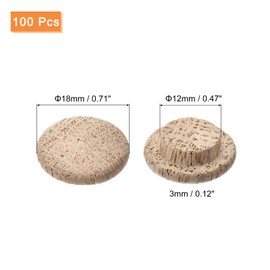 sourcing map Wood Plugs, 100Pcs 18 x 12 mm - Red Oak Wood Button Top Plugs, Screw Hole Covers, Decorative Wooden Cover for Stair Chair Craft Furniture Woodworking