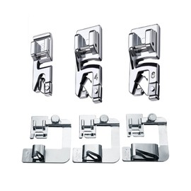 Three Winding Pressure Sewing Machine Retainer Metal Fittings, Set of 6, Multi-functional, Household Sewing Machine Presser, Attachment, Presser Feet, 0.1 inch (3 mm), 0.2 inch (4 mm), 0.2 inch (6 mm), 0.55 inch (13 mm), 0.7 inch (19 mm), 0.1 inch (25 mm