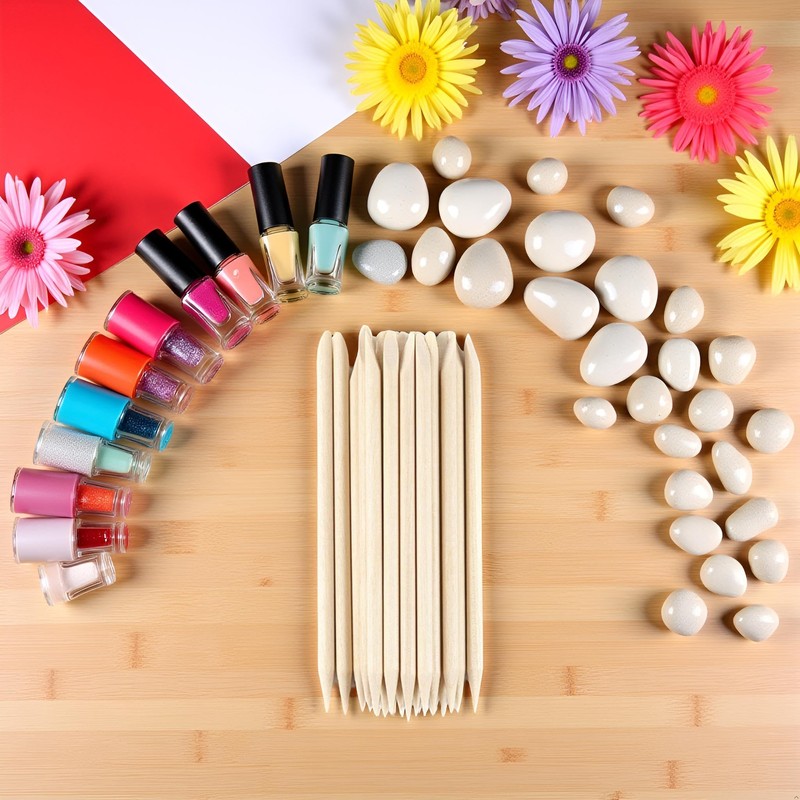20PC Wooden Stick for Nails Double Sided Cuticle Pusher Remover