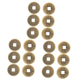 Totority Vintage Coins 18 Pcs Vintage Copper Coins Chinese Chinese Feng Shui Ornaments Valuable Coin Five Emperor Coins Feng Shui Coins Car Trim Brass Book of Changes Chinese Style