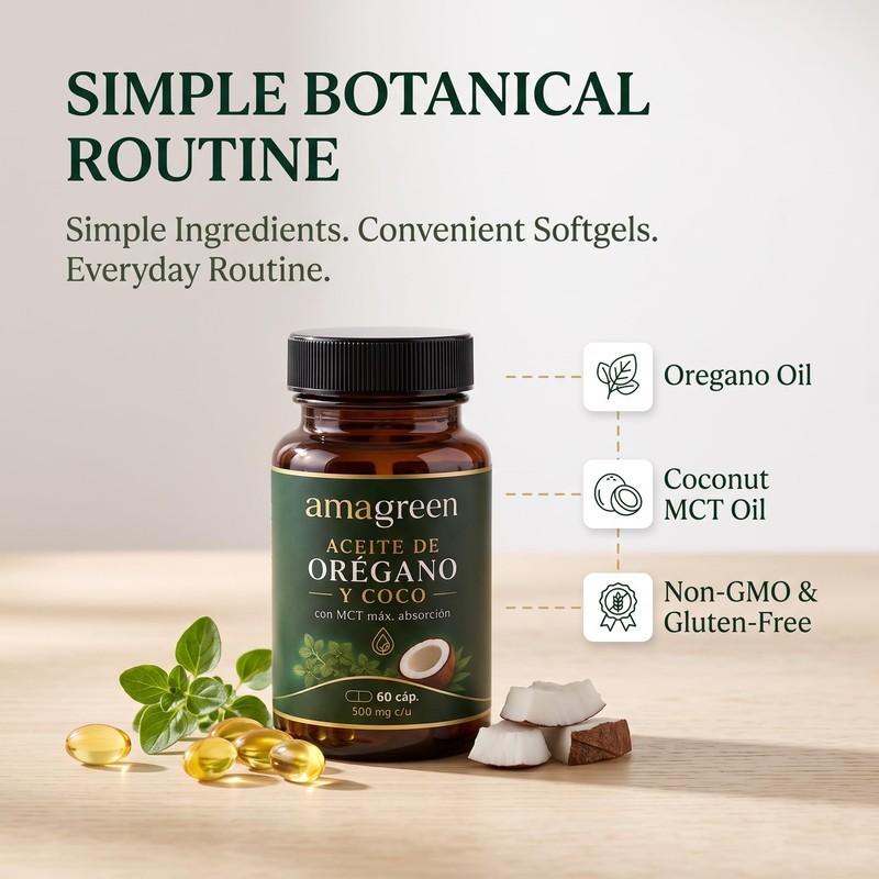 AiVitality Amagreen Aceite Oregano y Coco - 60 Softgels, Oregano