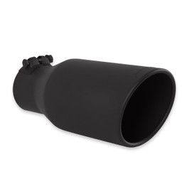 Flowmaster 15406B Exhaust Tip 4.5 Inch Angle Cut Black Ceramic Coated 304 Stainless Steel Fits 3 Inch Tubing 11 Inch Long - Clamp On - Sold Individually