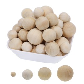 witgift Wooden Balls, Pack of 100 Round Unpainted Natural Wood Beads Craft Beads for DIY Jewellery Accessories for Crafts, 4 Sizes, 10 mm, 20 mm, 25 mm, 30 mm (Pack of 100)