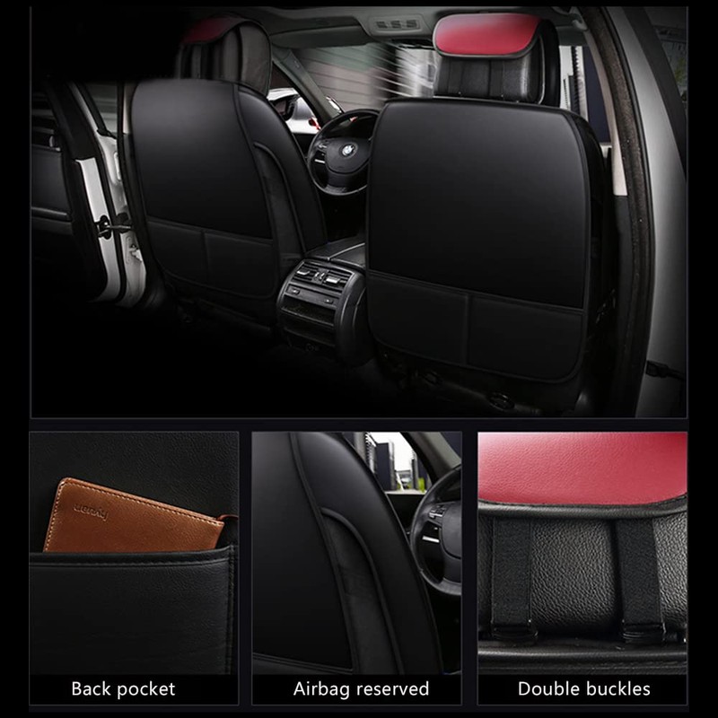 otoez Leather Car Seat Covers Full Set, Full Coverage Seat