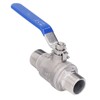 Ball Valve 304 Stainless Steel NPT 3/4in 2 Male Thread
