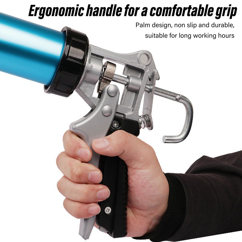 Professional Hand Caulking Gun Drip Free Aluminum Effort Saving Rotatable
