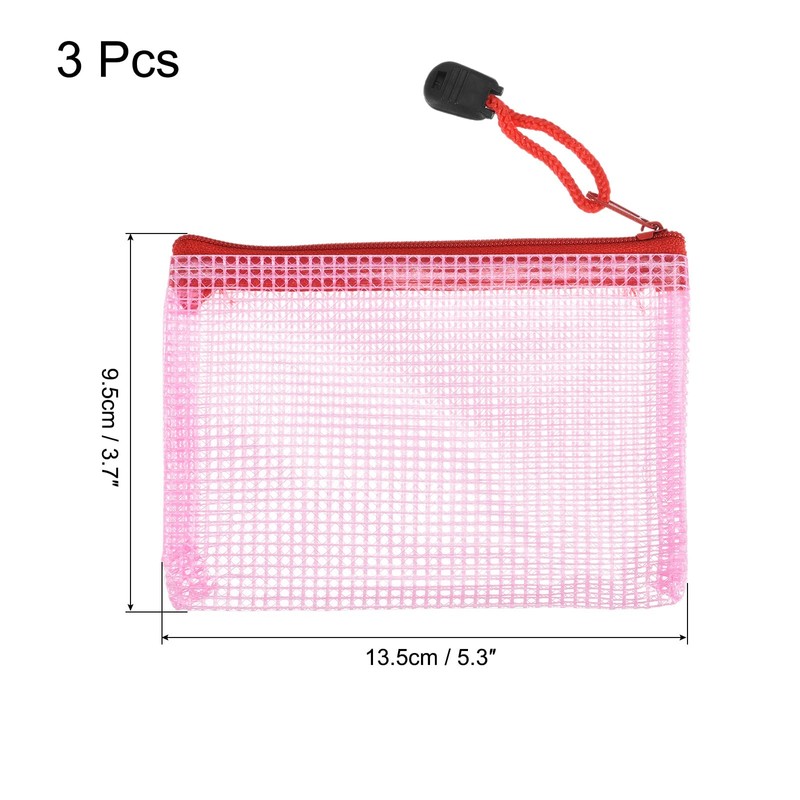 sourcing map Mesh Zipper Bags, B8 Size File Document Pockets
