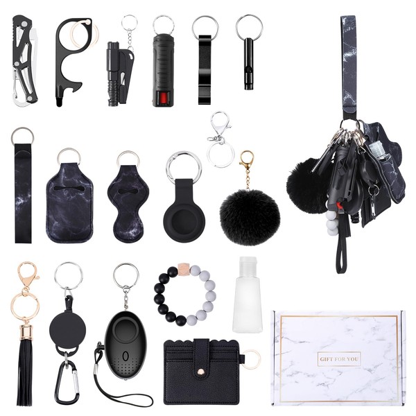 AMIR Safety Keychain Set for Women, Wristlet Strap Keychain with