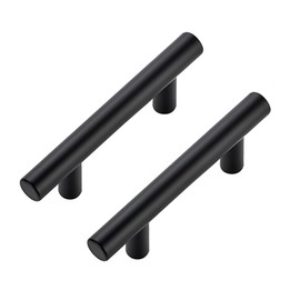 JOY DECOR 3 Pack Cabinet Handles, Black Cabinet Pulls, 2-1/2 in Hole Center Kitchen Hardware, Stainless Steel T Bar Handles for Dresser Drawers