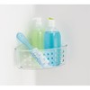 iDesign Plastic Suction Cup Corner Shower Basket for Bathroom Storage