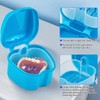 EZEELAI Denture Cups for Soaking Dentures, Partial Denture Holder Case